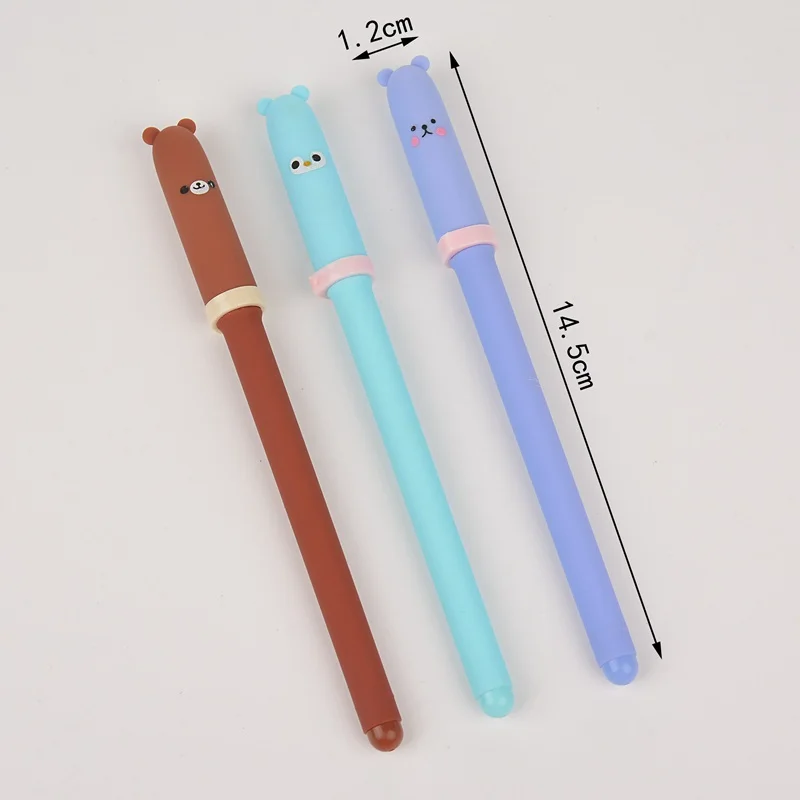 

6 pcs/lot Cute animal expression pens Cartoon cap 0.5mm black ink gel pens Stationery Office accessories School supplies 0005