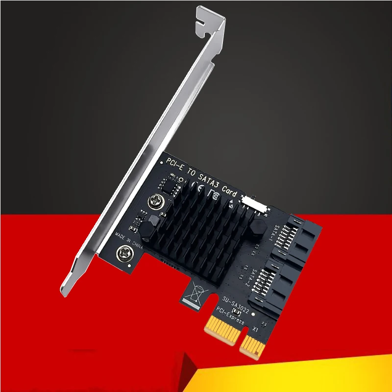 

Новый переходник SATA PCI-E для майнинга Чиа, 2 порта SATA 3,0 на карту расширения PCIe x1, контроллер PCI Express SATA с кнопкой загрузки