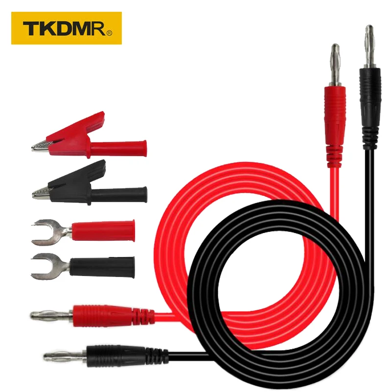

TKDMR 4mm banana plug turn banana plug alligator clip 6mm insert test kit line Free shipping