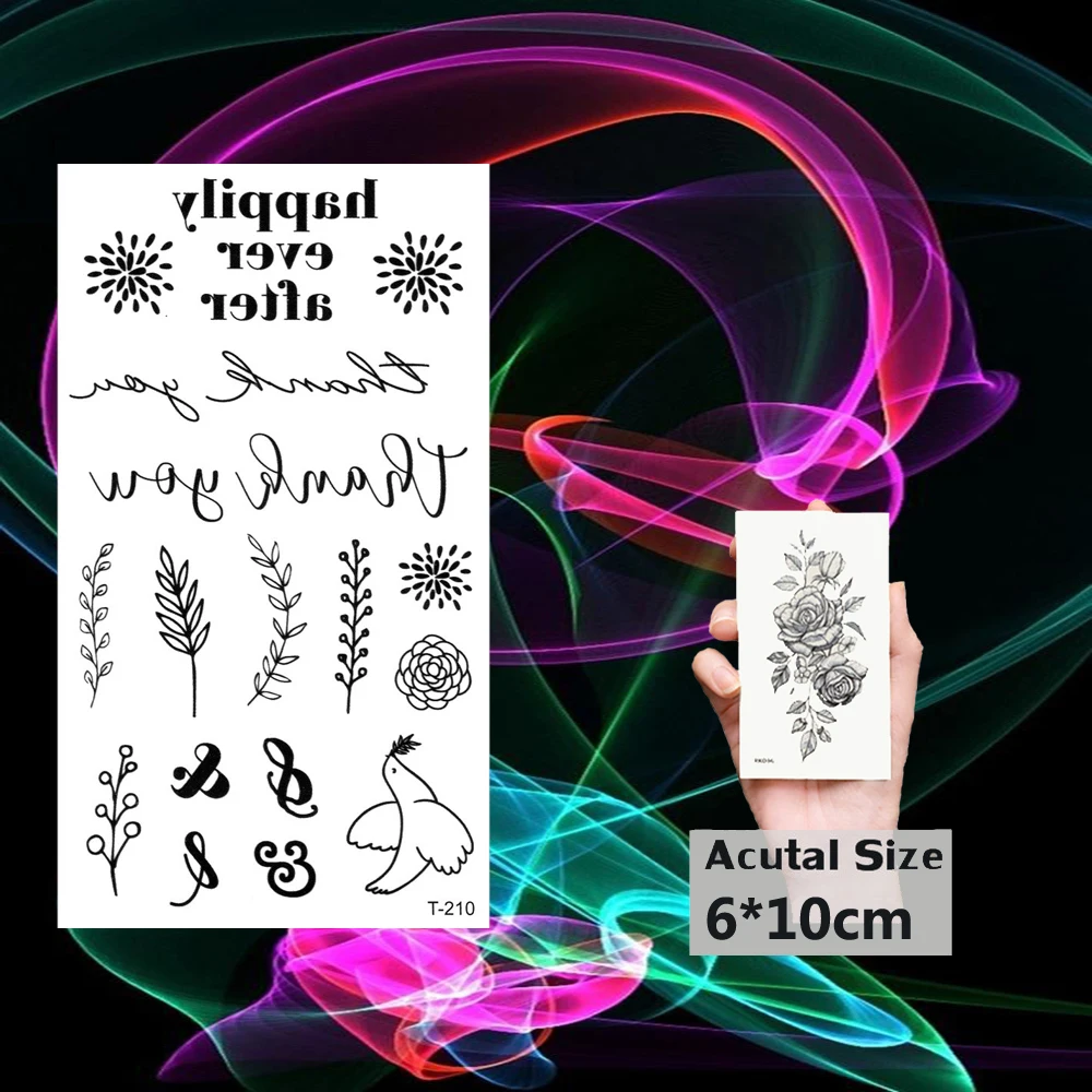 Водонепроницаемые временные тату наклейки поддельные Цветочная птица флэш-тату