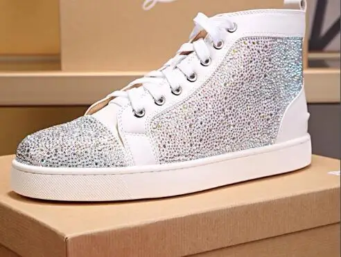 

Couple Casual Sneaker Black Pull Mesh Black Spikes Lace-up Shoes Men High Top Flats Platform Rivets Fashion Luxury Designer Shoe