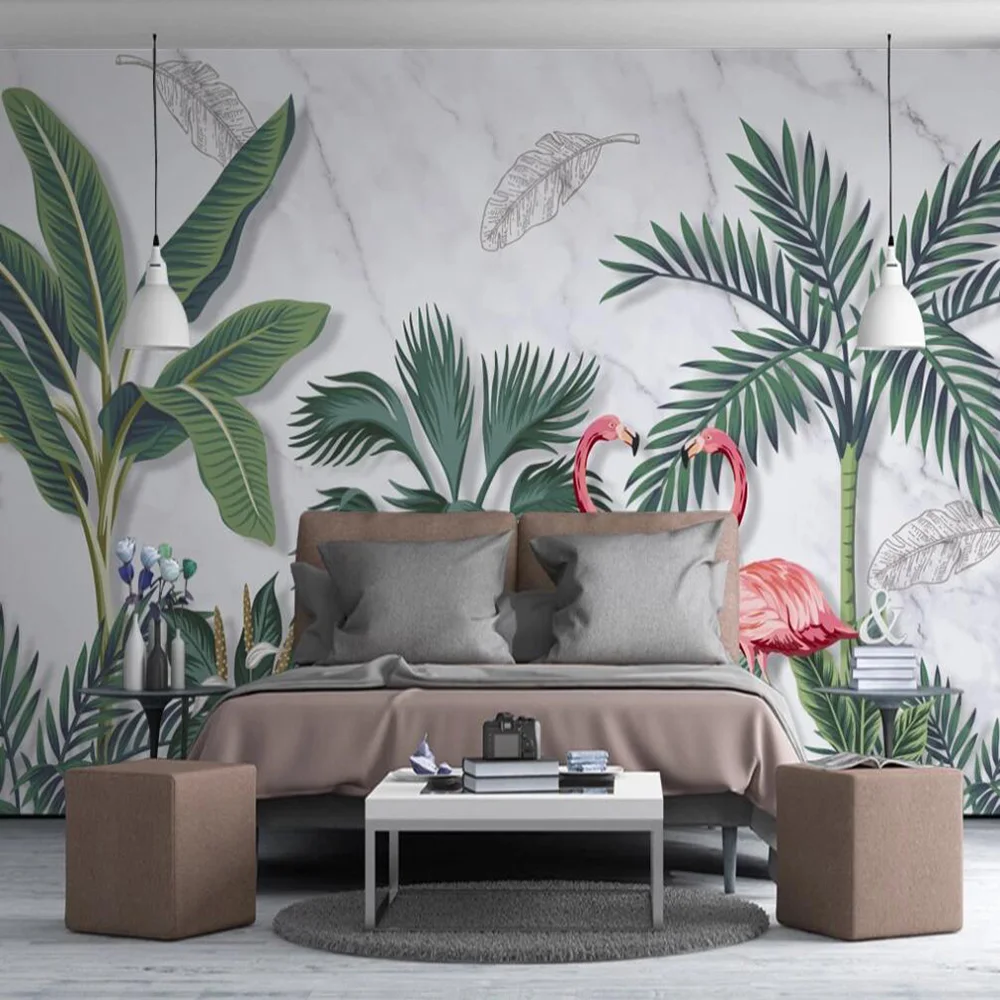 Milofi пользовательские 3D росписи ручной росписью лист тропического растения пара