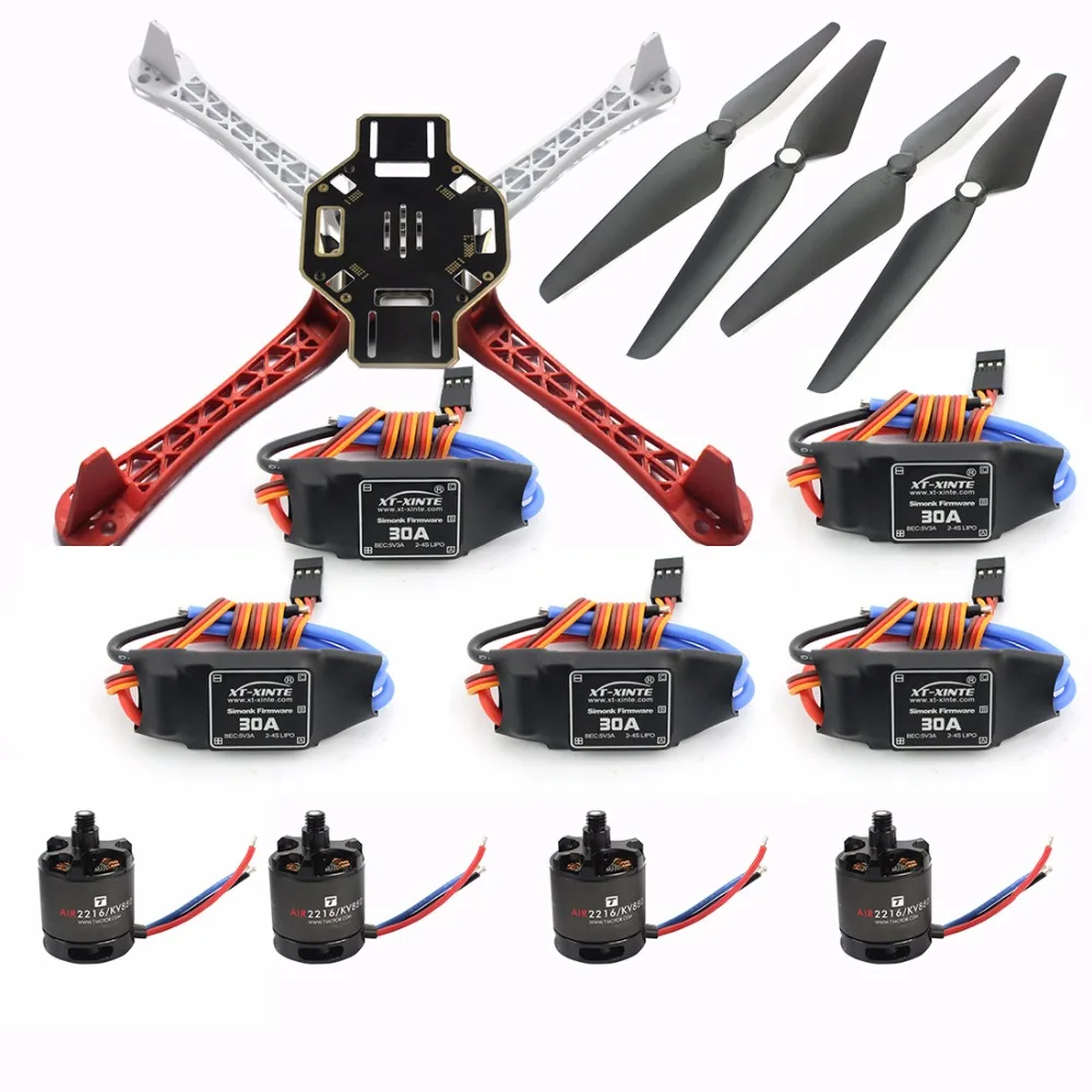 JMT F450-V2 комплект рамы+ 2-4S 30A BEC ESC+ T1045 пропеллер+ 2216-880KV двигатель для DIY RC Дрон Квадрокоптер запасные части