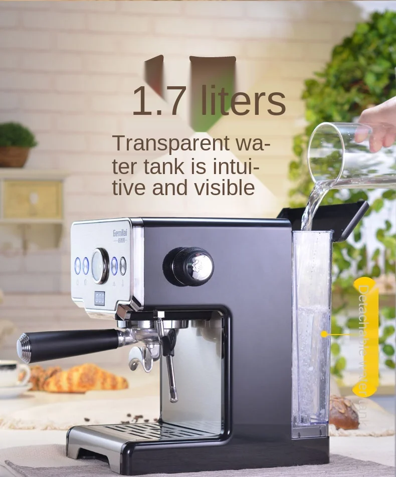 

zq Household High-Pressure Italian Coffee Machine Manual Semi-automatic Small Steam Foam Pump Pressure