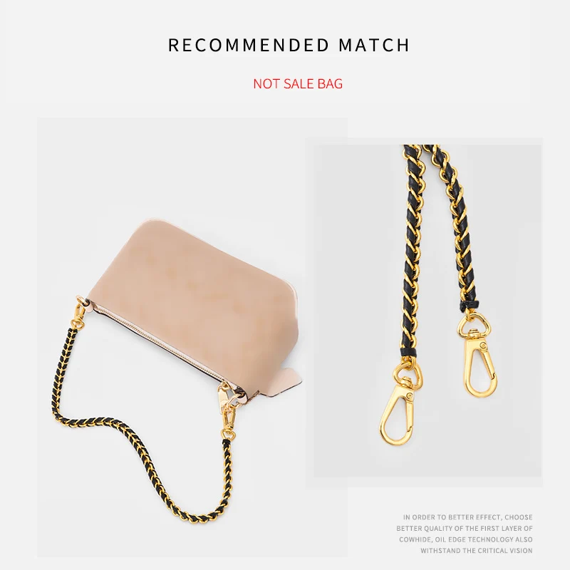 New 45cm Shoulder Bag Chains With Leather ,DIY Strap For Women Bags Handle ,Accessories for Handbags