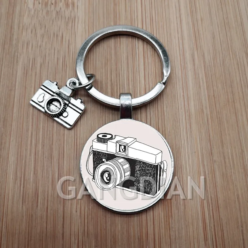 Лидер продаж модный ретро-брелок с милым узором для камеры брелок мини-камеры