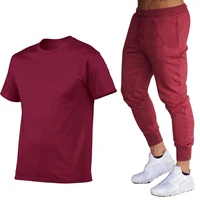 2021 summer letter print suit sportswear mens jogging fitness suit mens suit t shirt pants combination