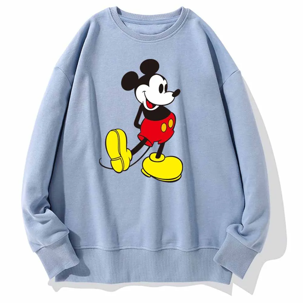 Стильный пуловер с круглым вырезом и принтом Микки Мауса Диснея для пары унисекс