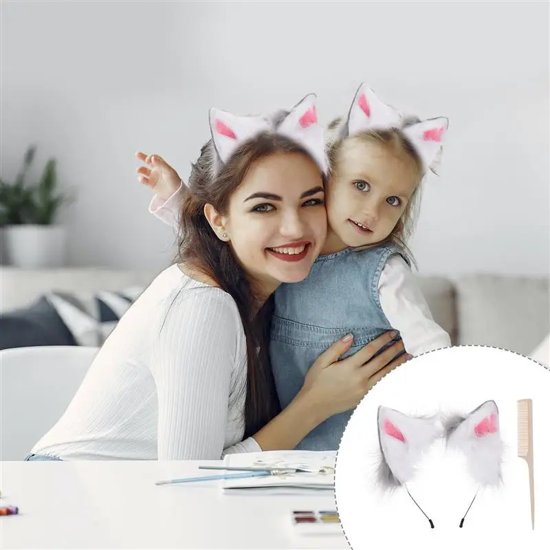 

Animal Ears Hair Hoop Headwear Anime Dress Party Cosplay Headband with Comb
