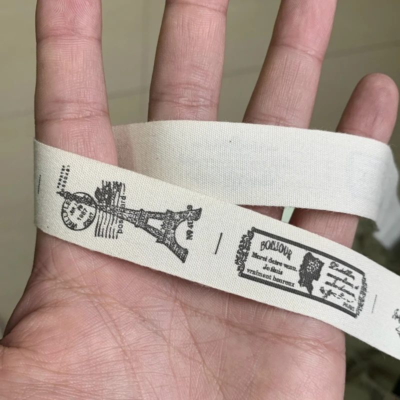 5 Yards/lot 20mm Cotton Ribbon Handmade Design Black Printed Ribbons For Wedding Christmas Decoration DIY Sewing Fabric | Дом и сад