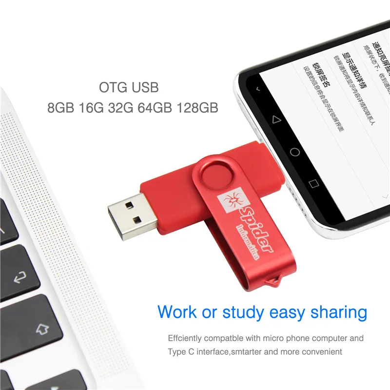 

OTG USB Flash Drive 4GB 8GB 16GB 32GB 64GB USB 2.0 Pendrives High Quality Pen Drive 3 In 1 Photography 5pcs Free Custom Logo