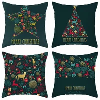 green merry christmas pillowcase decoration xmas cushion cover throwing pillow cover 2022 noel new year party home sofa decor 8z
