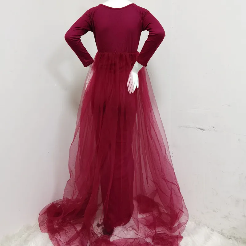 

Ladies Dress Sexy Slim Mesh Stitching V-Neck Pregnant Woman Photo Photo Stretch Summer New Unique Design Prom Party Vestidos