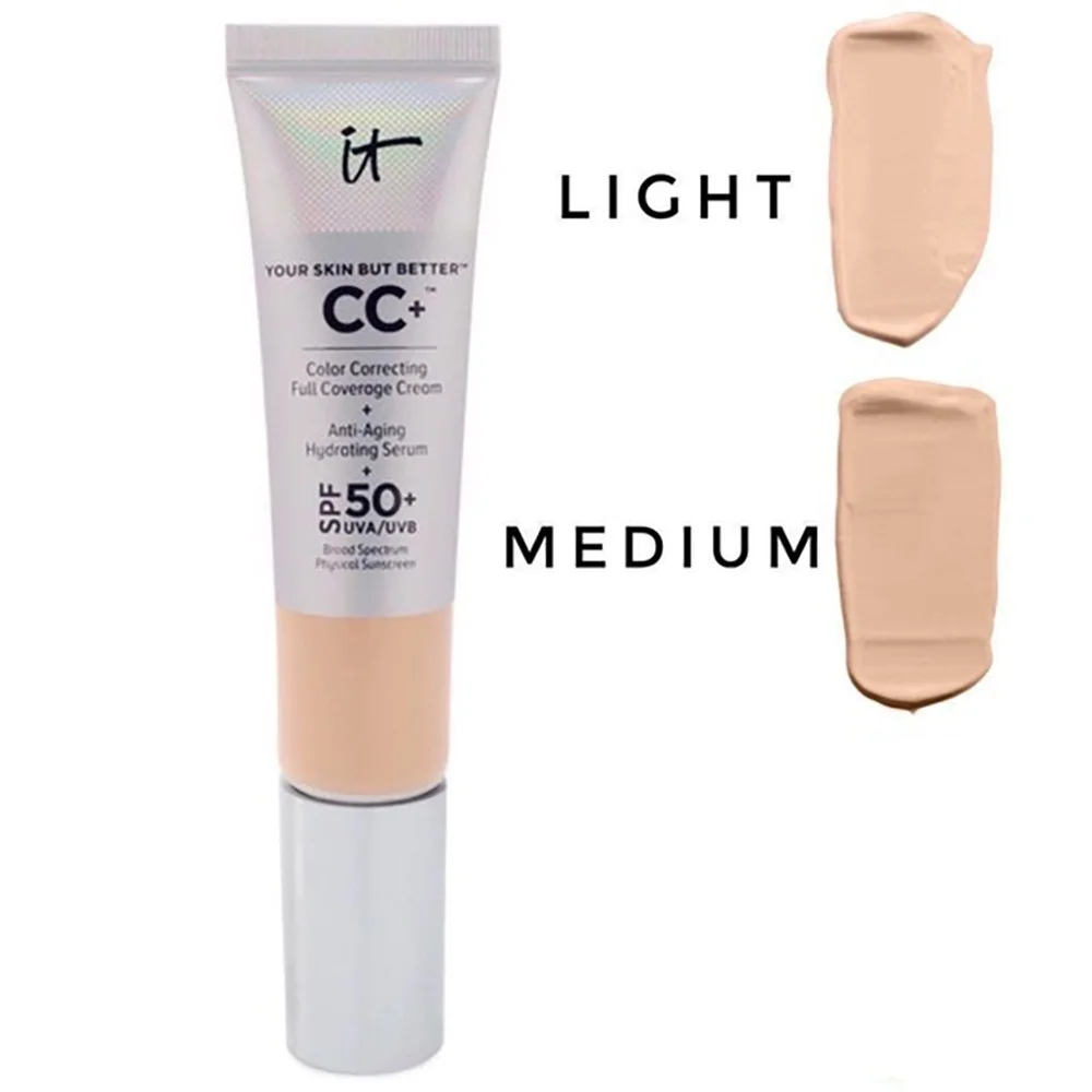 

Cosmetics Face Concealer CC+ Cream SPF50 Full Cover Medium Light Base Liquid Foundation Makeup Whitening Your Skin But Better