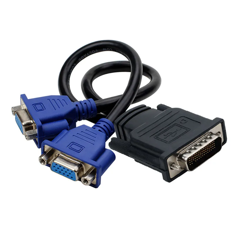 Переходник DMS-59 Pin (штекер) на 2 VGA (гнездо) для видеокарты 59Pin DVI два 25 см | Компьютеры