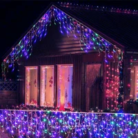 street garland christmas decorations for house outdoor waterproof fairy festoon led icicle curtain lights 3 35m droop 0 3 0 5m