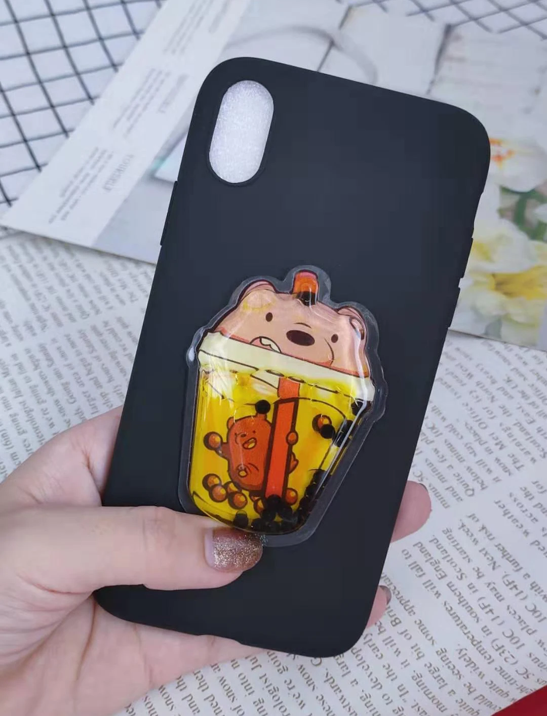 BrowBear Black Милый чехол с чашкой для напитков для Xiaomi Redmi 8A 8 7A 7 5A 6 Pro 5 Plus 4X3 Hongmi K20 Pro S2 Go милый мягкий чехол из ТПУ с медведем - Цвет: BrowBear Black