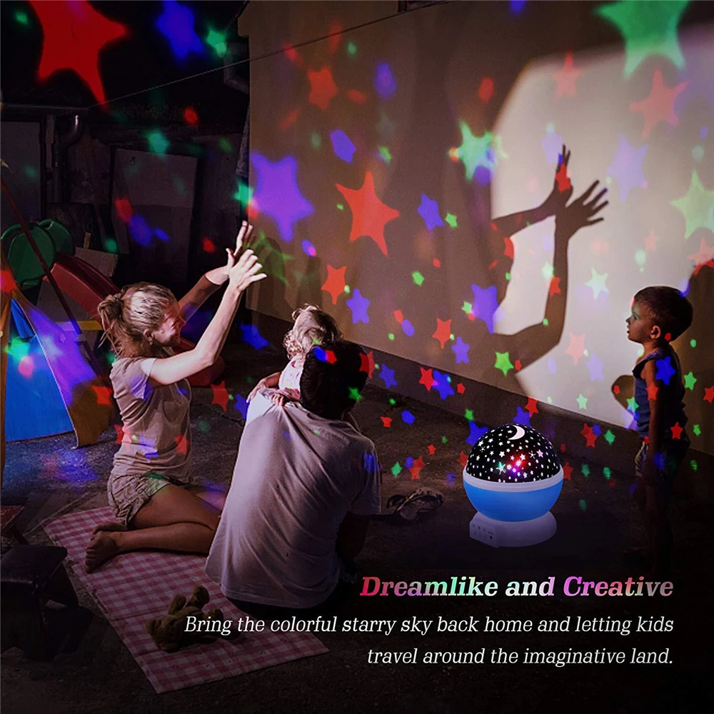 

3D Star Night Light Projector Lamp Letras Led Kids Starry Night Baby Lamps For Children lamparas moon light nightlight infantil