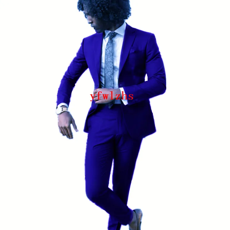 

Handsome One Button Groomsmen Notch Lapel Groom Tuxedos Men Suits Wedding/Prom/Dinner Best Blazer(Jacket+Pants+Tie) 239
