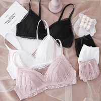 roseheart new for women pink white sexy lingerie bras cotton panties lace wireless bra sets underwear a b luxury