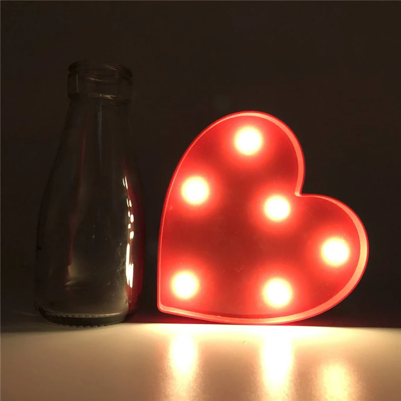 red heart Мультяшная настольная лампа 3D Ананас/Фламинго/Кактус/рыбий хвост/моделирующий ночной Светильник Светодиодный настольный светильник украшение дома офисные подарки - Испускаемый цвет: red heart