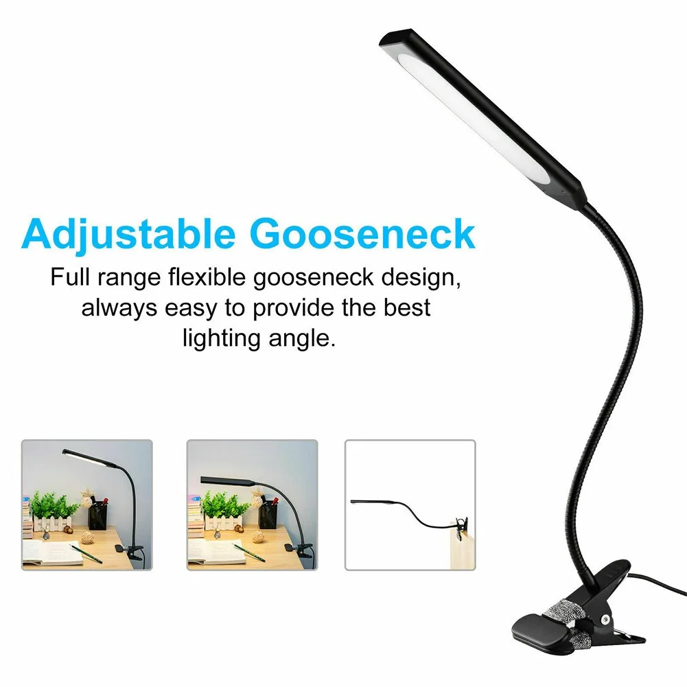 LED Desk Lamp Folding Clamp Eye Protection Rechargeable USB Table Clip On Light For Bed Reading Working | Лампы и освещение