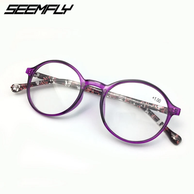 

Очки для чтения Seemfly круглые ультралегкие, из смолы, для мужчин и женщин, увеличительное стекло, пресбиопические очки для дальнозоркости, оч...