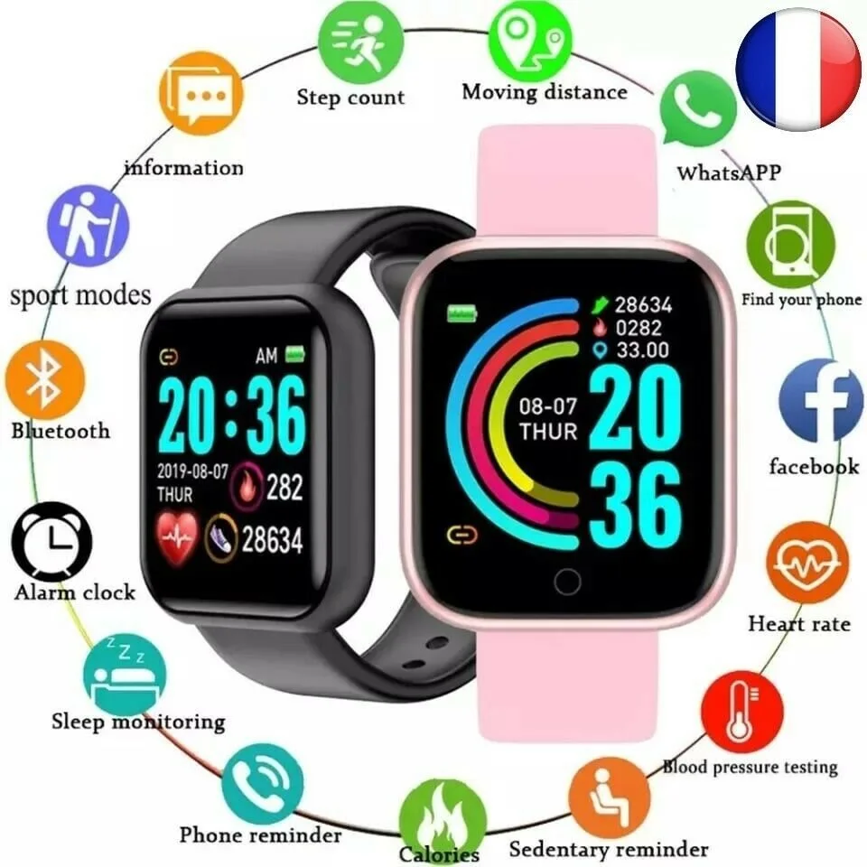 

Наручные часы с функцией измерения частоты сердечного ритма, сна, Android, IOS