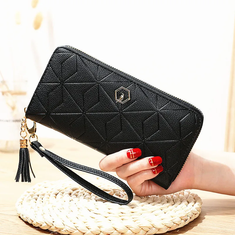 

Women wallets Card zipper Female Purse Leather Long tassel Coin Holder Phone Wallet Metal Christmas Deer Cash Pocket diamond 543