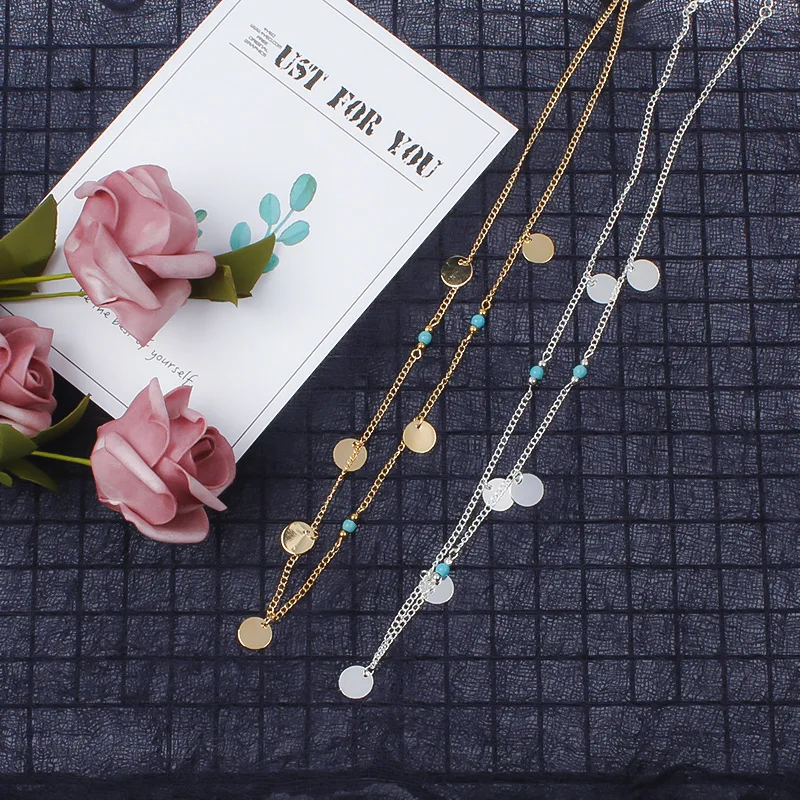 Новые круглые Блестки камень чокер цепь ожерелье заявление женщины подвеска в