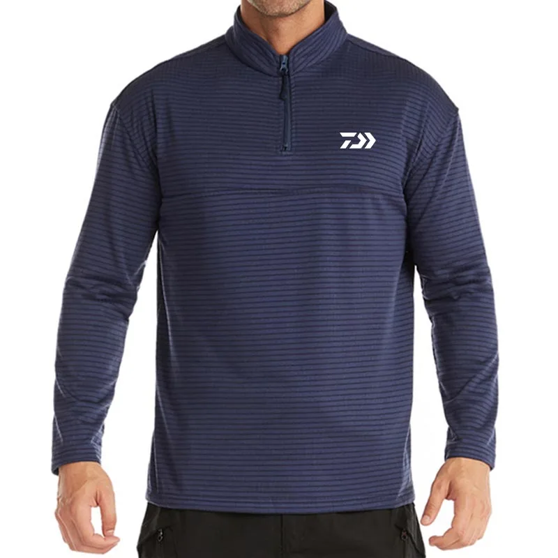 

Tactical Round Neck Mens Fishing Shirt Jacket Outdoor Sports Casual Climbing Camping Cycling Slim Warm Fishing Jerseys