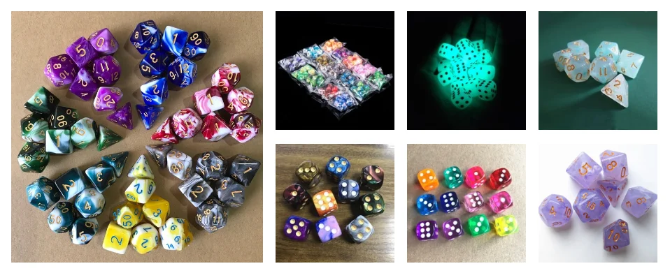 7 шт./лот 8 цветов многогранные игральные кости d& d d4 d6 d8 d10 d% d12 d20 многогранные TRPG игры игральные кости набор