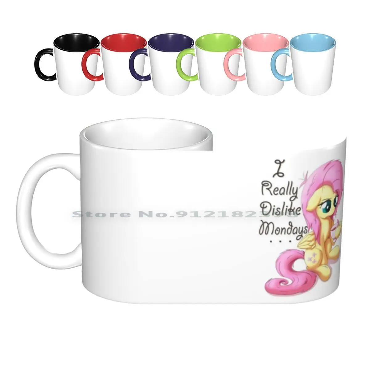 

Good Morning Fluttershy Ceramic Mugs Coffee Cups Milk Tea Mug Creative Trending Vintage Gift Bottle Cup
