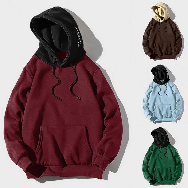 Мужские толстовки с капюшоном и длинным рукавом черные белые крутые простые