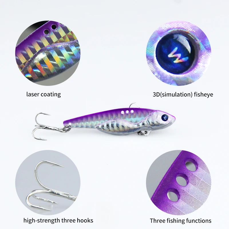 

10g13g16g Artifical VIB Hard baitFishingLures With Treble hook Jigging Lures False Bait