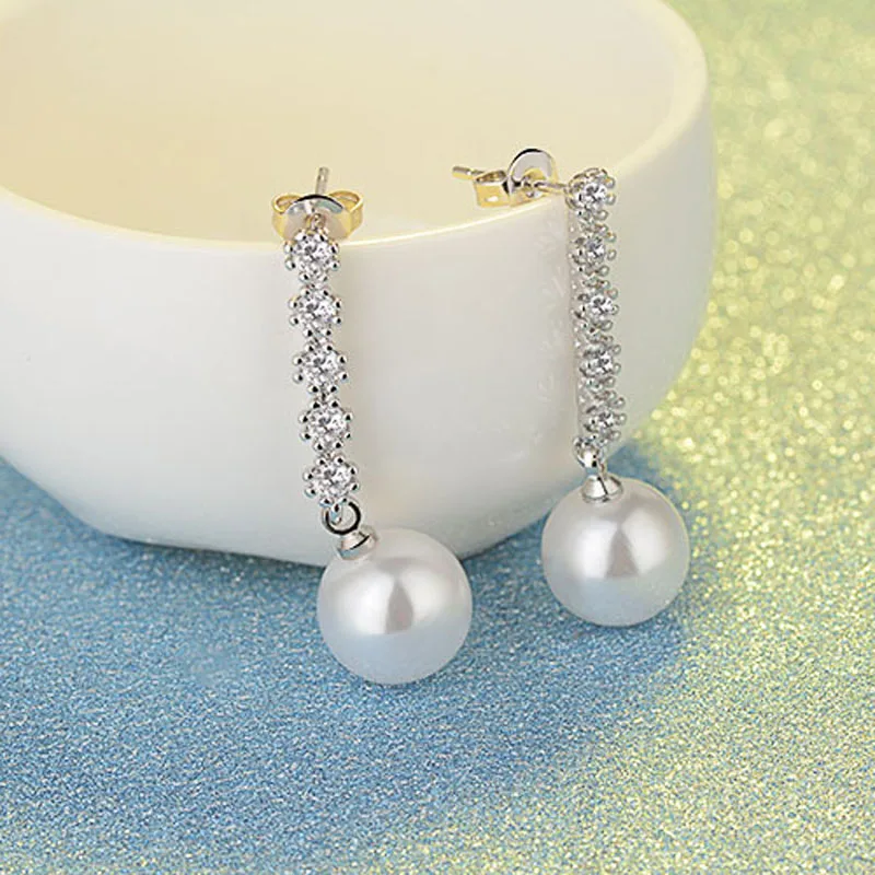 Модные женские Серьги серебряного цвета Длинные подвески снежинки циркониевые