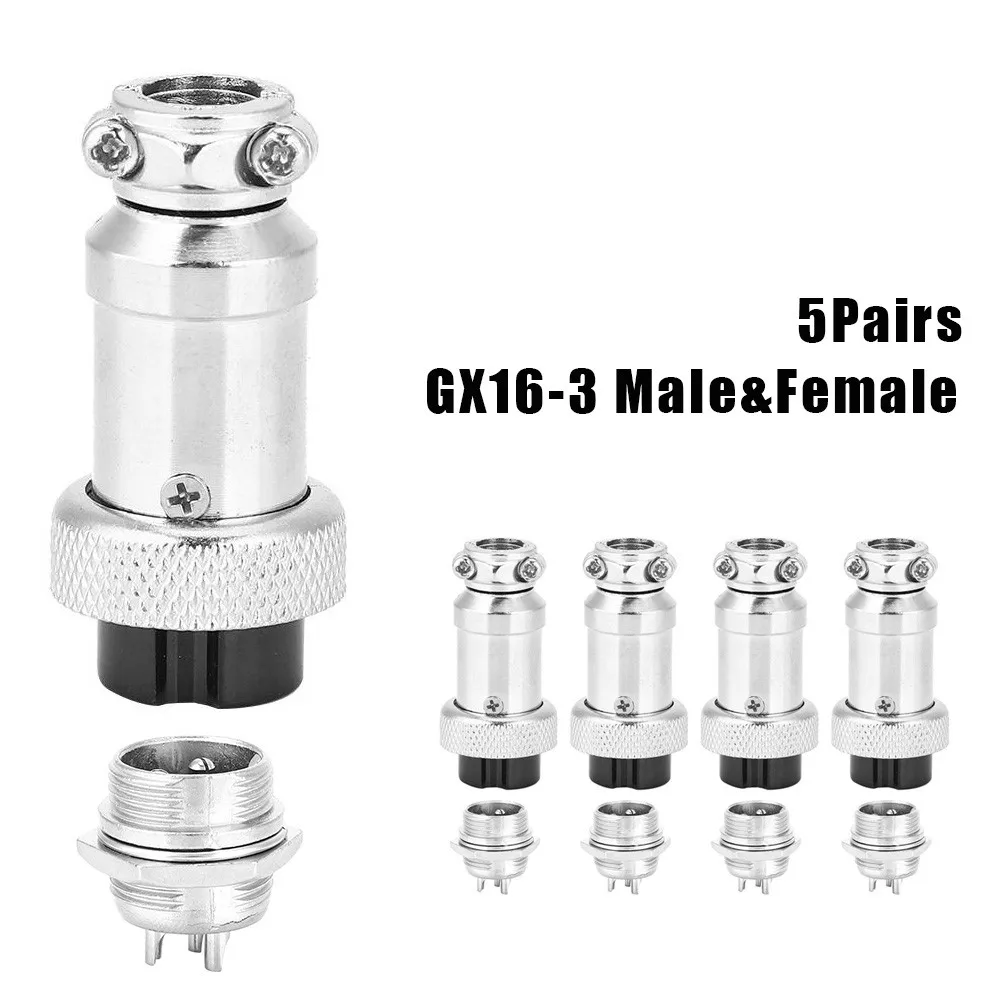 

16mm Male And Female Connector 250 V 3Pin 7 A Aviation Plug GX16-3 Panel