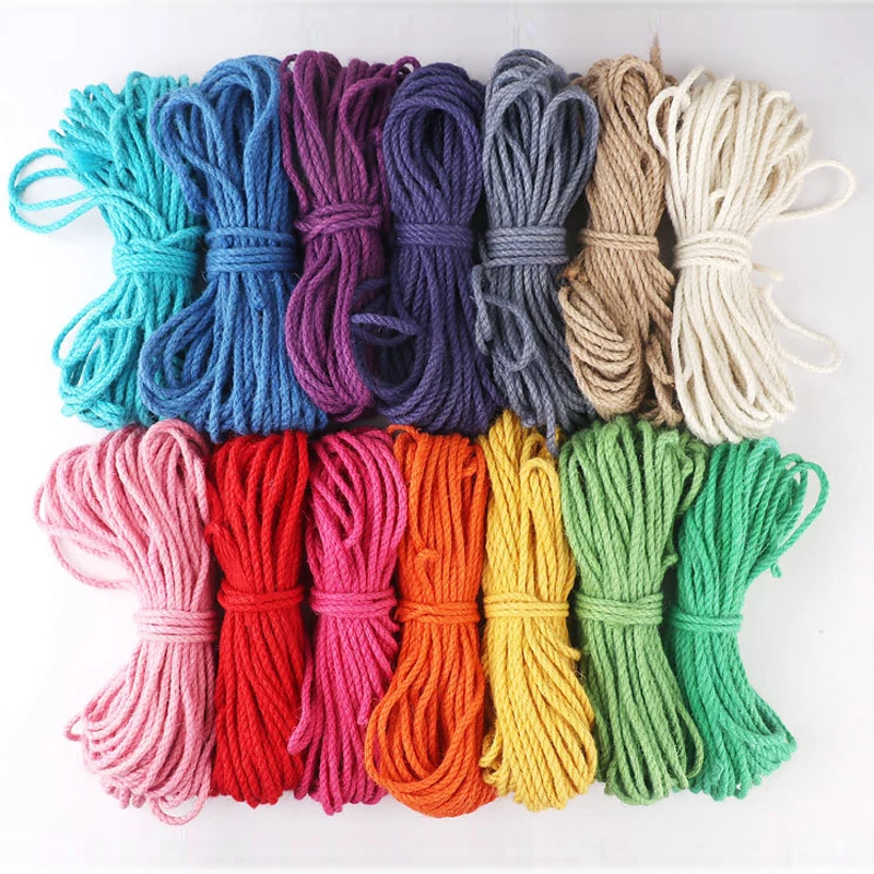 5 мм 20 м цветной нитевой шнур ручной работы сделай сам бежевый витой хлопковый