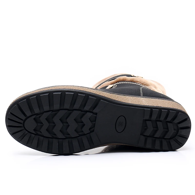 Женские зимние ботинки KULADA толстый мех повседневные теплые с боковой молнией