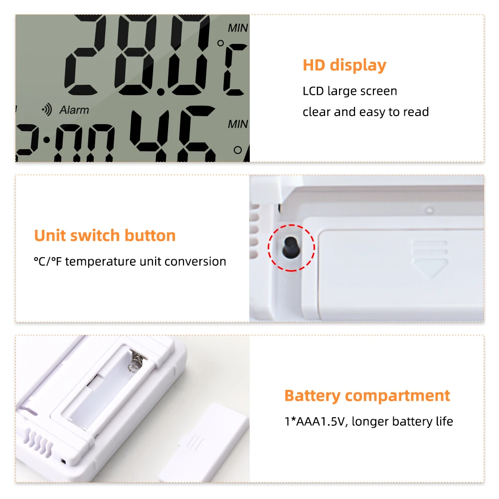 Беспроводной термометр гигрометр с ЖК дисплеем и будильником|Приборы для
