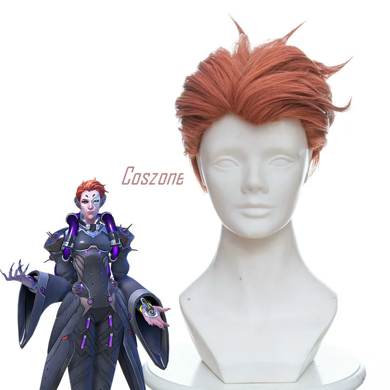 Парик для косплея OW Moira Короткие термостойкие синтетические волосы 33 см с