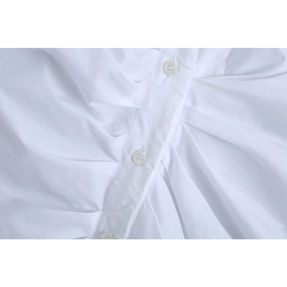 

2021 New Women Pleated Shirt Irregular hem Long Sleeves Elegant Fashion Chic Lady Woman Blouse Shirt Tops Femme Mujer blusas