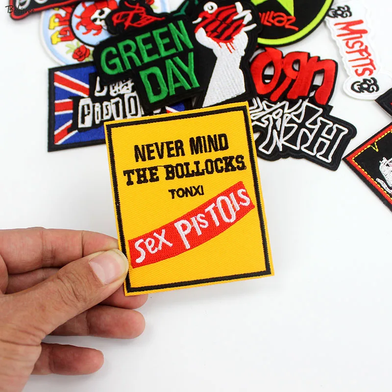 Fashion Punk Rock Music Embroidered Patches Badges iron on for clothing stripes clothes Patch Stickers 20 pcs a lot | Дом и сад