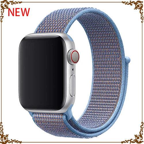 New Cerulean 2 Ремешок для Apple Watch, ремешок для Apple Watch 5, 4, 44, мм, 42 мм, iwatch band 3, 2, 5, 42 мм, 38 мм, Спортивная петля, correa, нейлоновый ремешок для часов - Цвет ремешка: New Cerulean 2