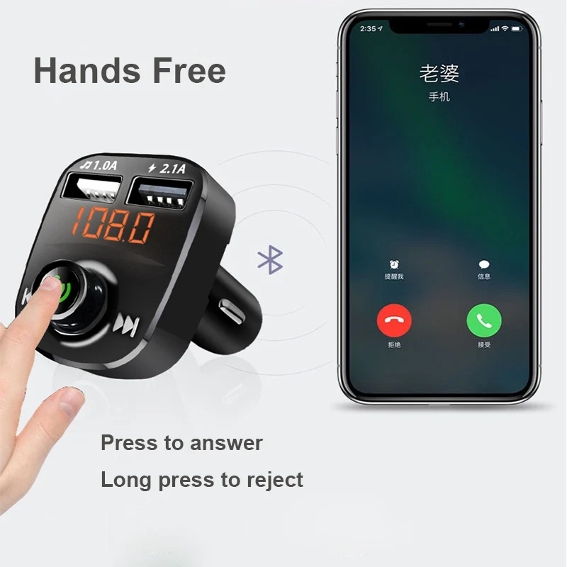 12 V/24 V автомобильный набор Handsfree Беспроводной Bluetooth FM передатчик прикуриватель MP3