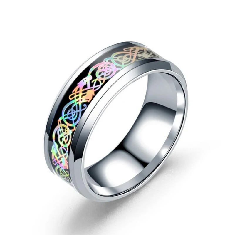 Кольцо унисекс из нержавеющей стали с ярким блестящим драконом | Украшения и