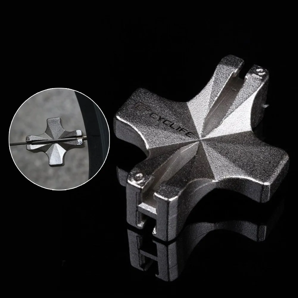 Миниатюрный велосипедный спицевой ключ стальной колесный обод 4-ходовой гаечный