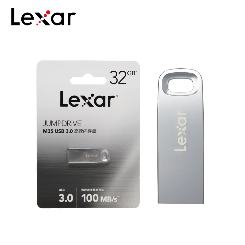 

Lexar Jumpdrive M35 Key Pendrive 32GB 64GB Metal Silver USB 3.0 Max 100MB/s Flash Disk Memory Stick Storage U Disk For PC
