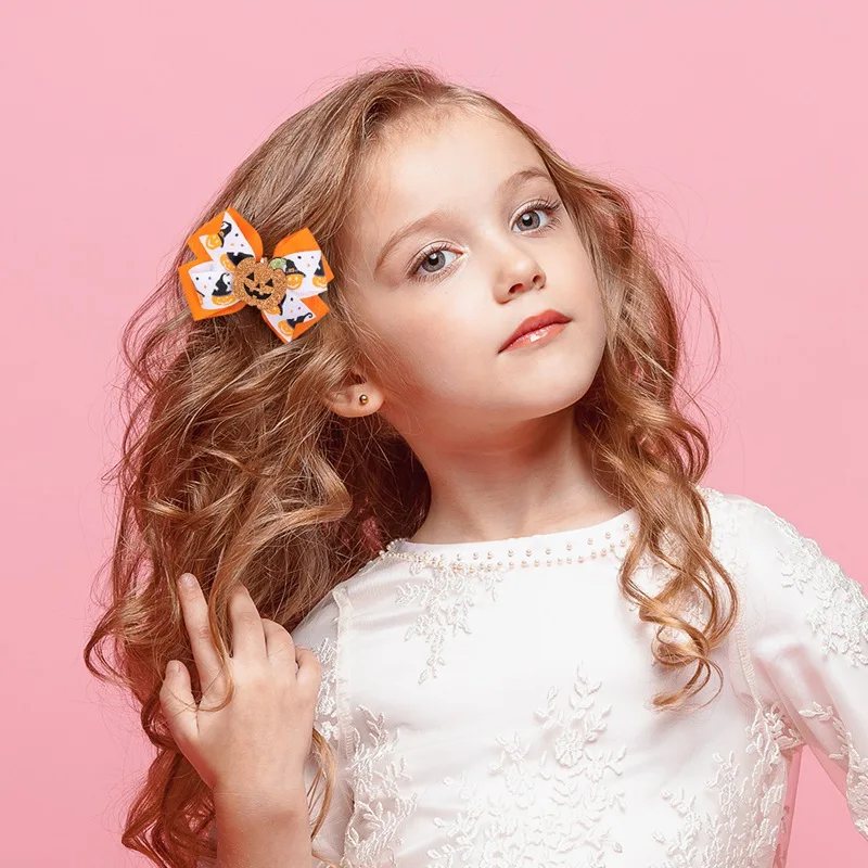 Вечерние заколки для волос в виде тыквы ведьмы на Хэллоуин Детские аксессуары