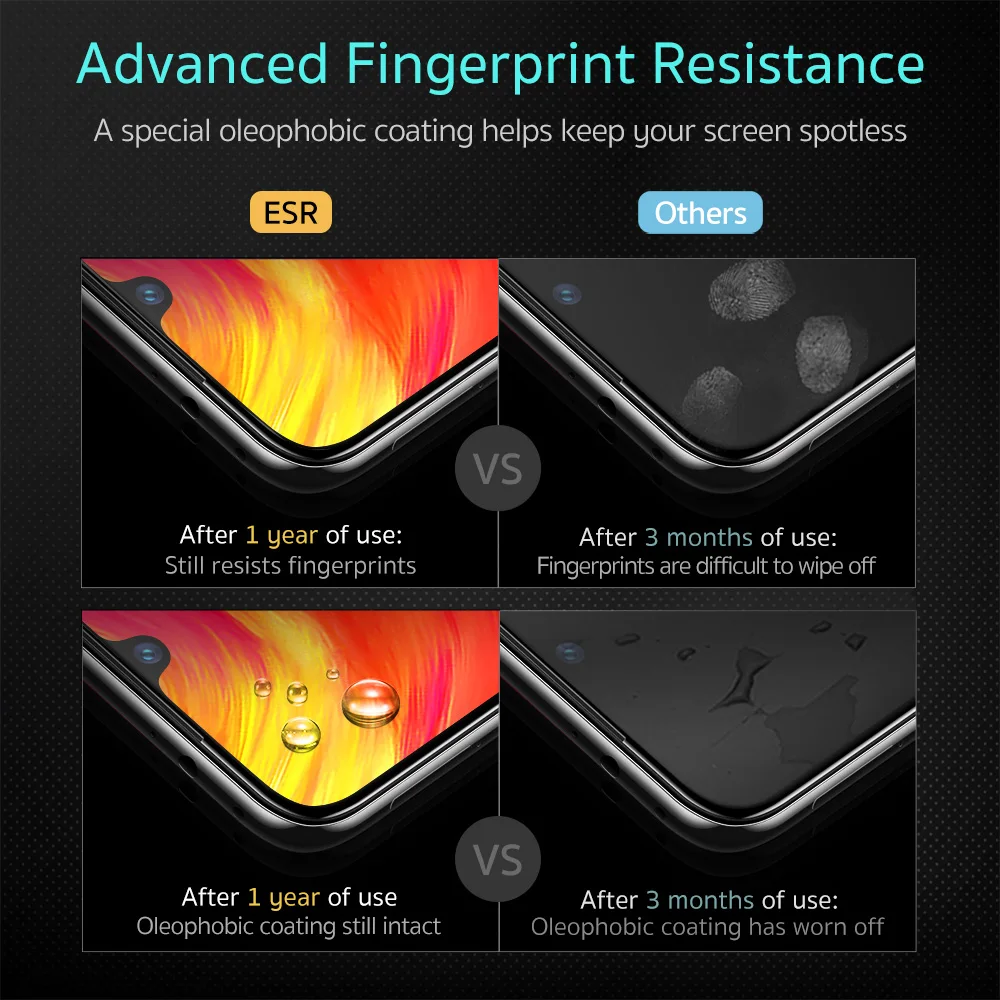 Защитное стекло ESR для Xiaomi Mix 2S Redmi Note 7 Pro 8 9 10 2s|Защитные стёкла и плёнки телефонов| |